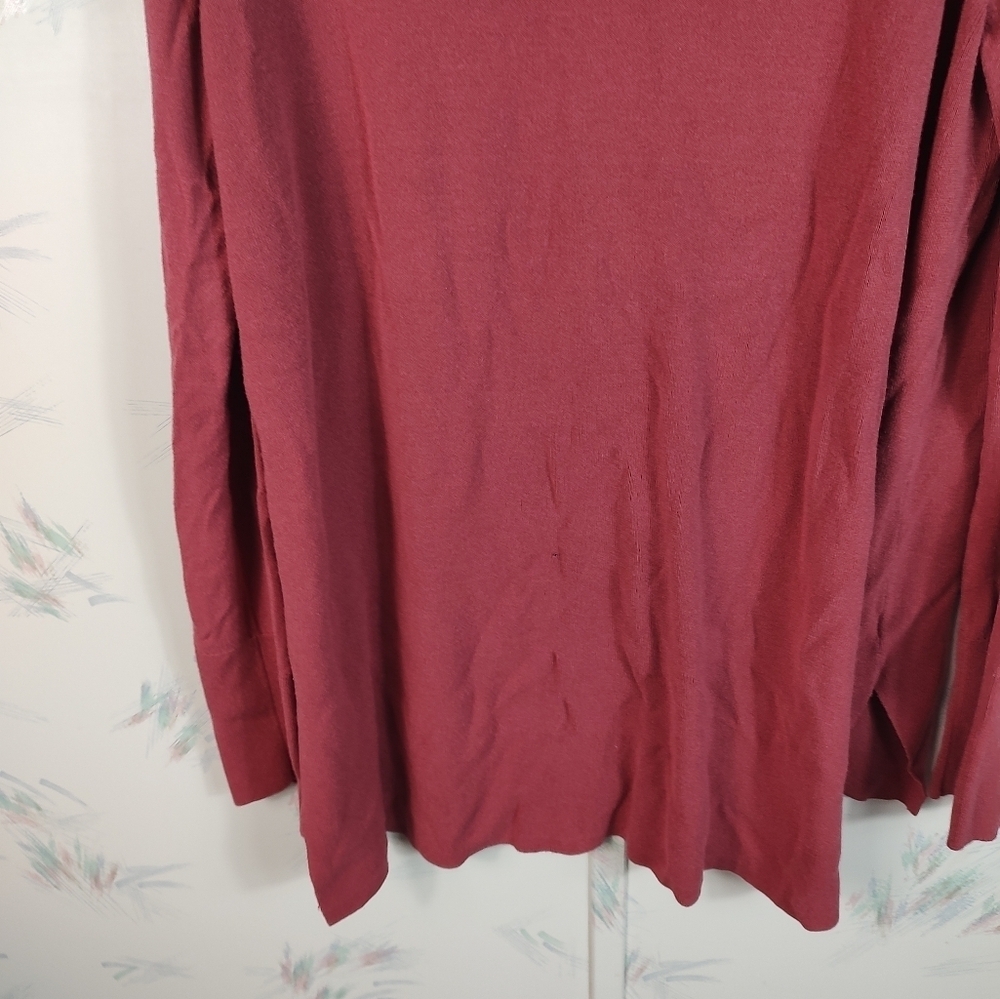 Ann Taylor LOFT Mauve Red Long Sleeve Sweater V-neck XL - Picture 10 of 10